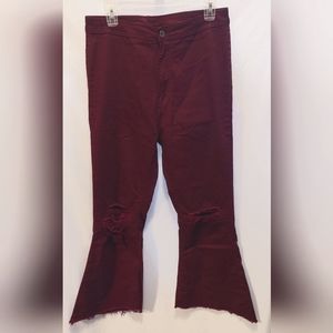 Women's high waisted Distressed bell bottoms jeans size Xl